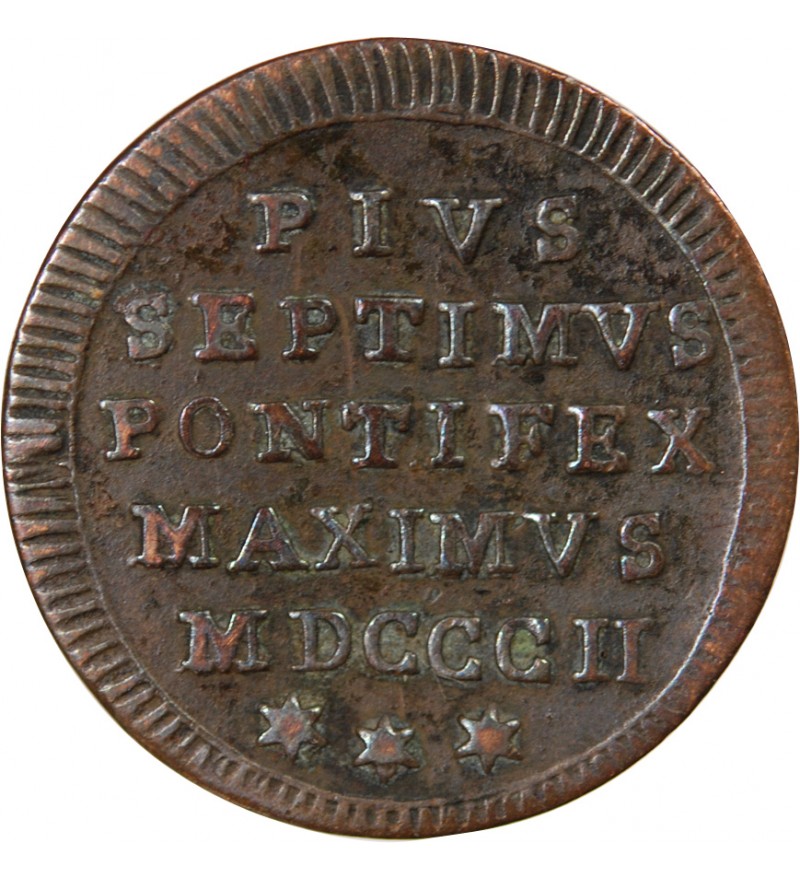 VATICAN, PIE VII - 1/2 BAIOCCO 1802 R ROME