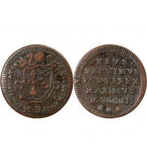 VATICAN, PIE VII - 1/2 BAIOCCO 1802 R ROME 2