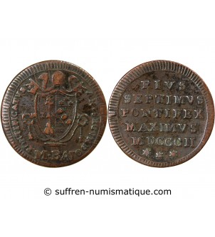 VATICAN, PIE VII - 1/2 BAIOCCO 1802 R ROME
