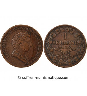 SUÈDE, CARL XIV JOHAN - 1 SKILLING 1835