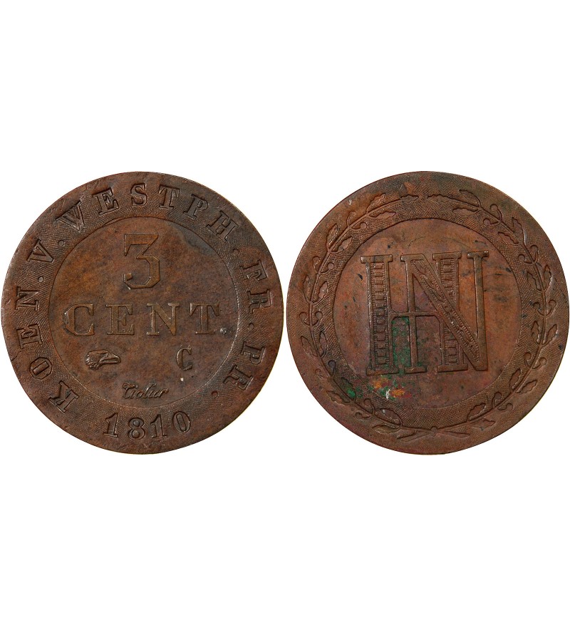 ALLEMAGNE, ROYAUME DE WESTPHALIE, JÉRÔME BONAPARTE - 3 CENTIMES 1810 C CASSEL