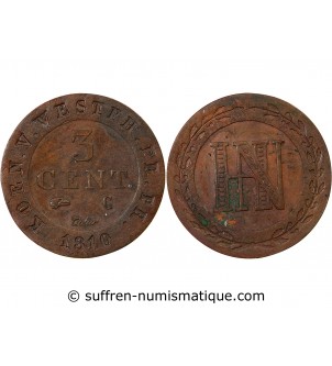 ALLEMAGNE, ROYAUME DE WESTPHALIE, JÉRÔME BONAPARTE - 3 CENTIMES 1810 C CASSEL