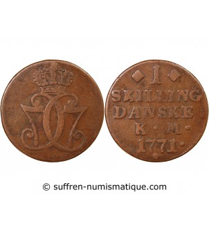 DANEMARK, CHRISTIAN VII - 1 SKILLING DANSKE 1771