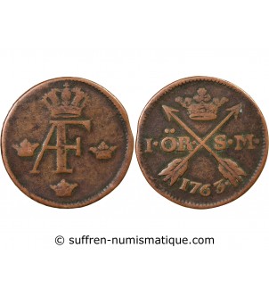 SUÈDE, ADOLPHE-FREDERIC - 1 ÖRE 1763
