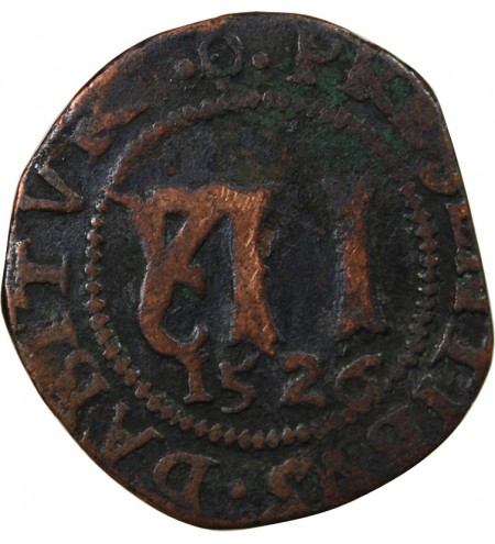 SAINT-OMER, CHAPITRE DE L'EGLISE – MÉREAU DE 12 DENIERS 1526