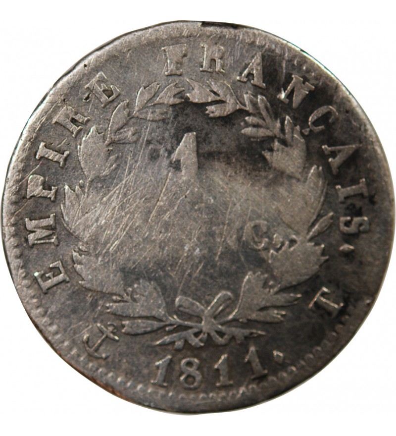 NAPOLEON Ier - 1 FRANC ARGENT 1811 T NANTES