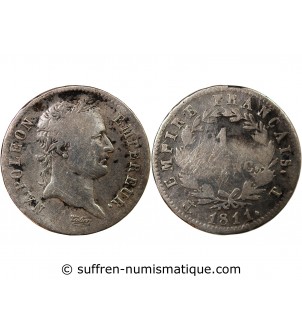 NAPOLEON Ier - 1 FRANC ARGENT 1811 T NANTES