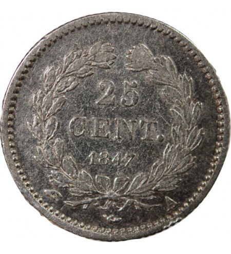 LOUIS-PHILIPPE﻿ Ier - 25 CENTIMES ARGENT 1847 A PARIS