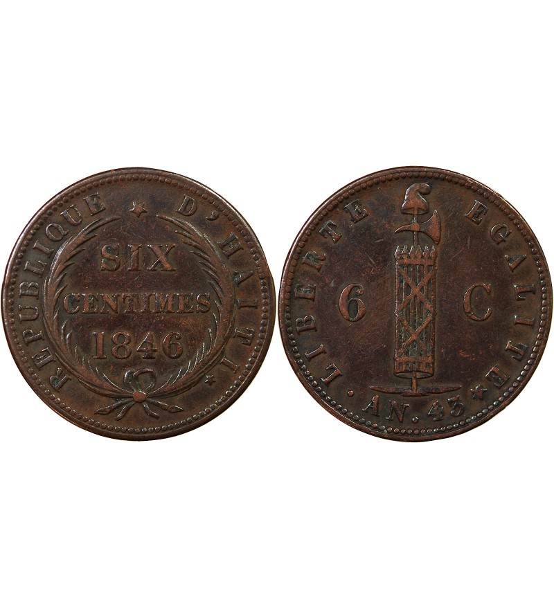 HAITI - 6 CENTIMES 1846