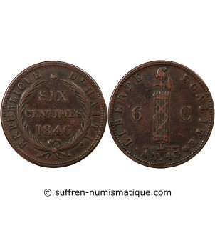HAITI - 6 CENTIMES 1846