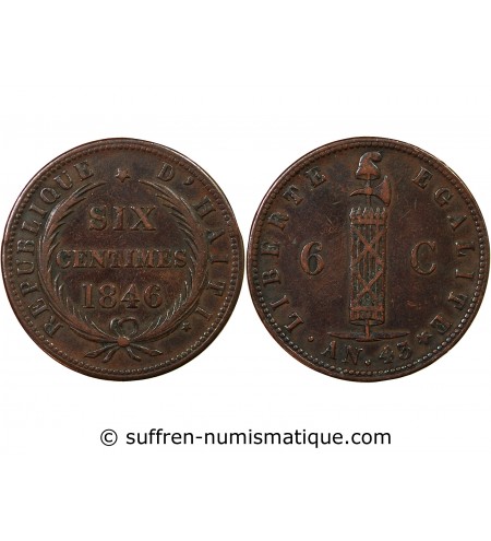 HAITI - 6 CENTIMES 1846