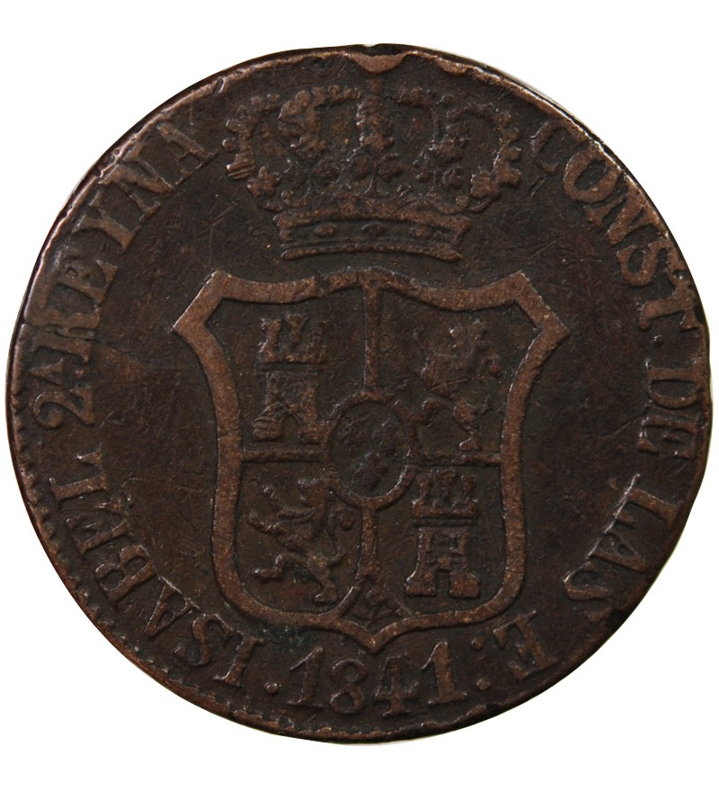 PRINCIPAUTE DE CATALOGNE, ISABELLE II - 6 CUARTOS 1841