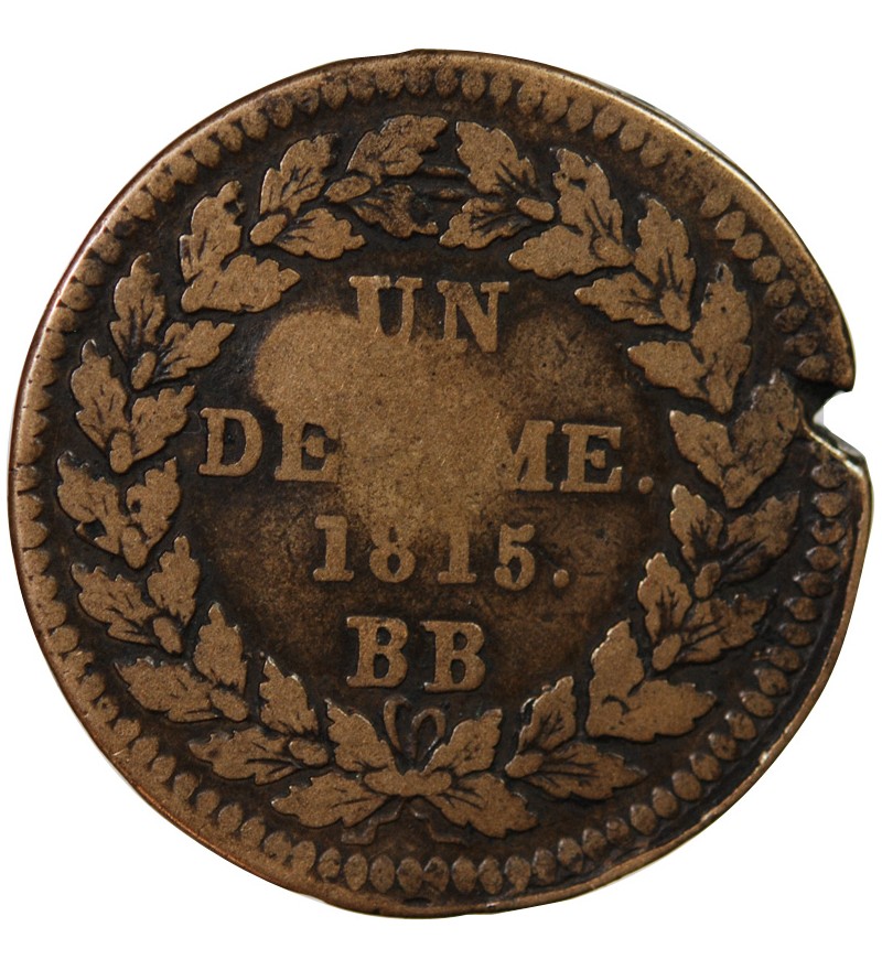 BLOCUS DE STRASBOURG, NAPOLEON Ier - DECIME 1815. BB - CONTREMARQUE T