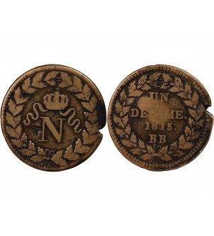 BLOCUS DE STRASBOURG, NAPOLEON Ier - DECIME 1815. BB - CONTREMARQUE T 2