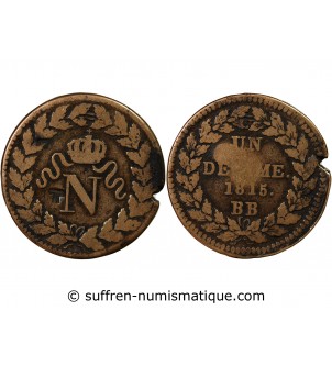 BLOCUS DE STRASBOURG, NAPOLEON Ier - DECIME 1815. BB - CONTREMARQUE T