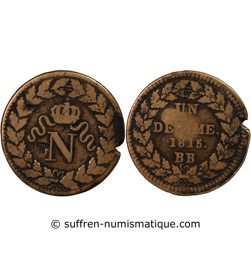 BLOCUS DE STRASBOURG, NAPOLEON Ier - DECIME 1815. BB - CONTREMARQUE T