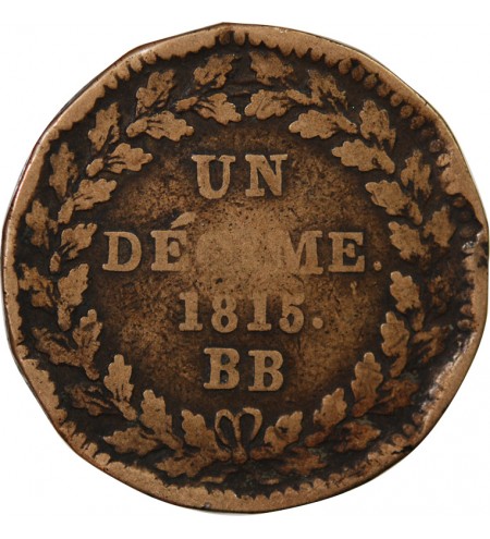 BLOCUS DE STRASBOURG, NAPOLEON Ier - DECIME 1815. BB