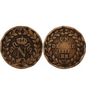 BLOCUS DE STRASBOURG, NAPOLEON Ier - DECIME 1815. BB 2