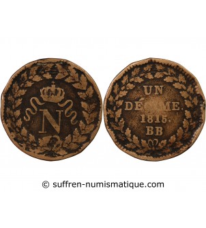 BLOCUS DE STRASBOURG, NAPOLEON Ier - DECIME 1815. BB