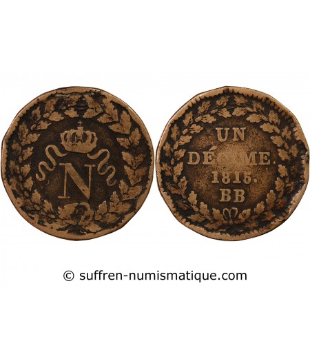 BLOCUS DE STRASBOURG, NAPOLEON Ier - DECIME 1815. BB