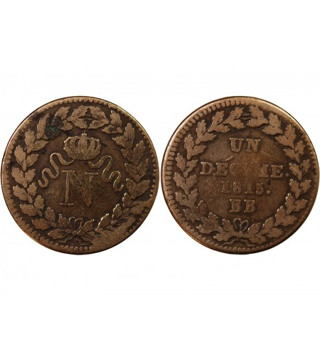 BLOCUS DE STRASBOURG, NAPOLEON Ier - DECIME 1815. BB
