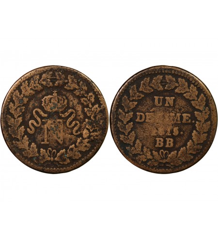 BLOCUS DE STRASBOURG, NAPOLEON Ier - DECIME 1815. BB