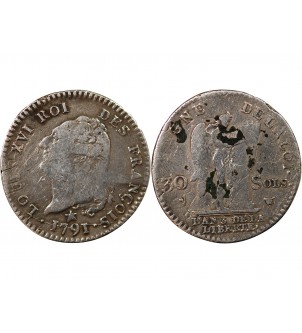 LOUIS XVI CONSTITUTION - 30 SOLS 1792 I LIMOGES 2