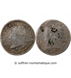 LOUIS XVI CONSTITUTION - 30 SOLS 1792 I LIMOGES