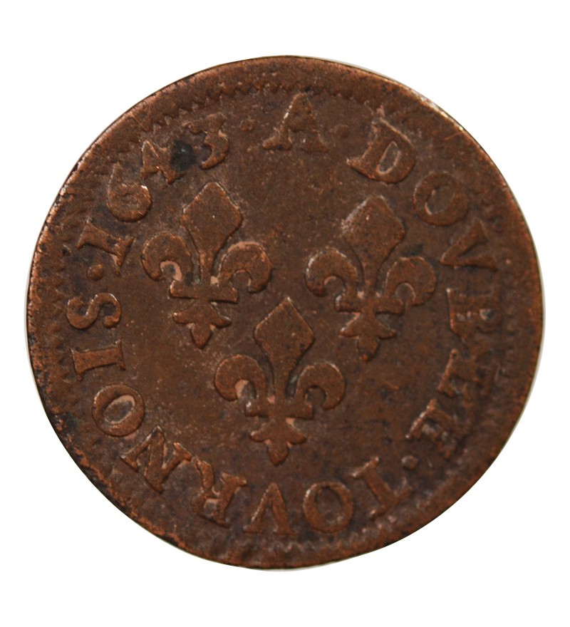 LOUIS XIII - DOUBLE TOURNOIS 1643 A CORBEIL