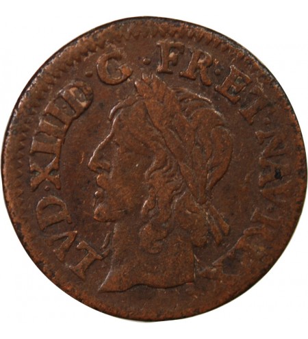 LOUIS XIII - DOUBLE TOURNOIS 1643 A CORBEIL
