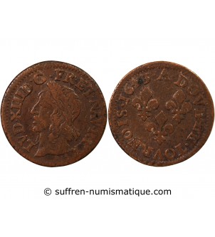 LOUIS XIII - DOUBLE TOURNOIS 1643 A CORBEIL