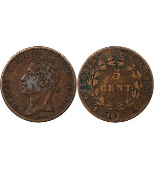 COLONIES FRANCAISES, CHARLES X - 5 CENTIMES 1825 A PARIS 2