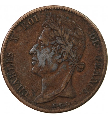 COLONIES FRANCAISES, CHARLES X - 5 CENTIMES 1825 A PARIS