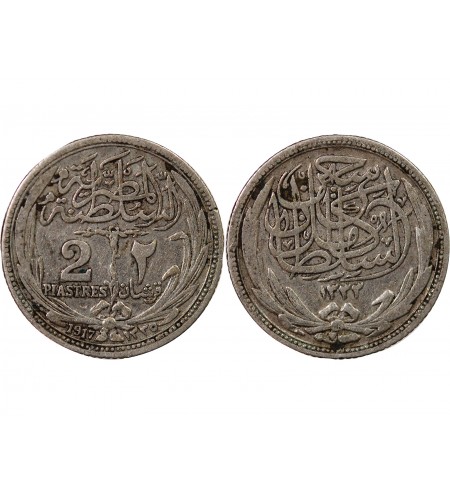 EGYPTE, HUSSEIN KAMIL - 2 PIASTRES ARGENT 1917