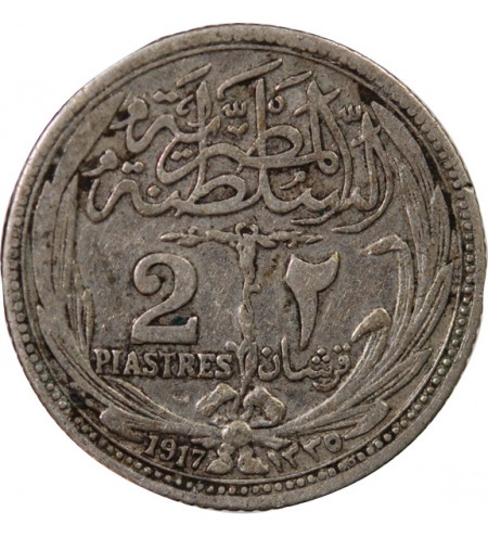 EGYPTE, HUSSEIN KAMIL - 2 PIASTRES ARGENT 1917