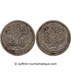 EGYPTE, HUSSEIN KAMIL - 2 PIASTRES ARGENT 1917