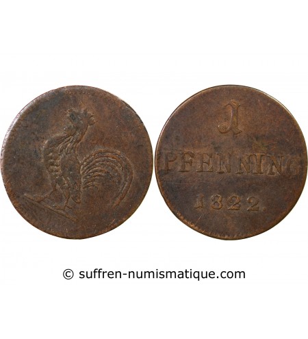 ALLEMAGNE, FRANCFORT-SUR-MAIN - JUDENPFENNING 1822