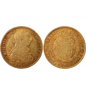 MEXIQUE, CHARLES III - 8 ESCUDOS OR 1786 M FM 2