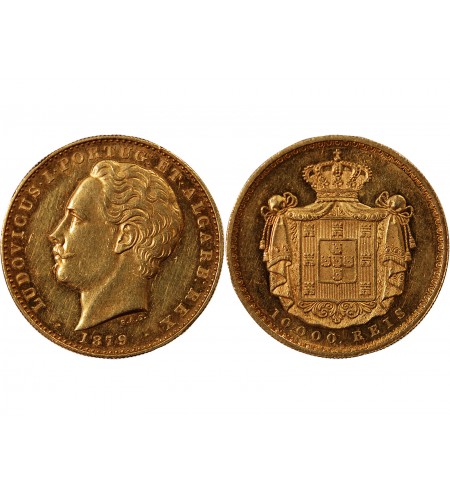 PORTUGAL, LOUIS Ier - 10000 REIS OR 1879