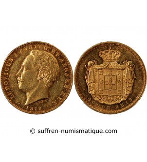 PORTUGAL, LOUIS Ier - 10000 REIS OR 1879