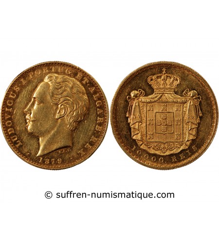 PORTUGAL, LOUIS Ier - 10000 REIS OR 1879