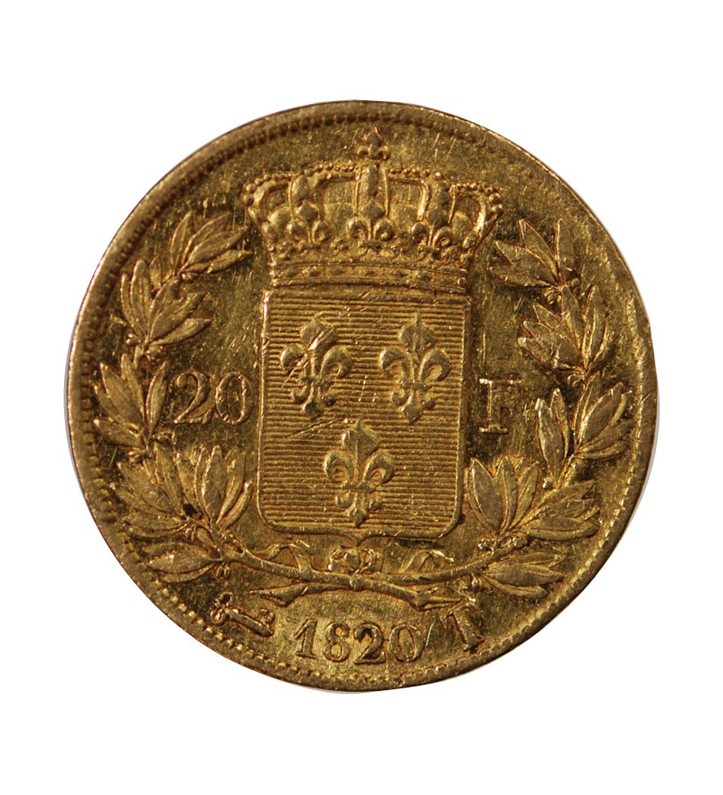 LOUIS XVIII - 20 FRANCS OR 1820 T NANTES