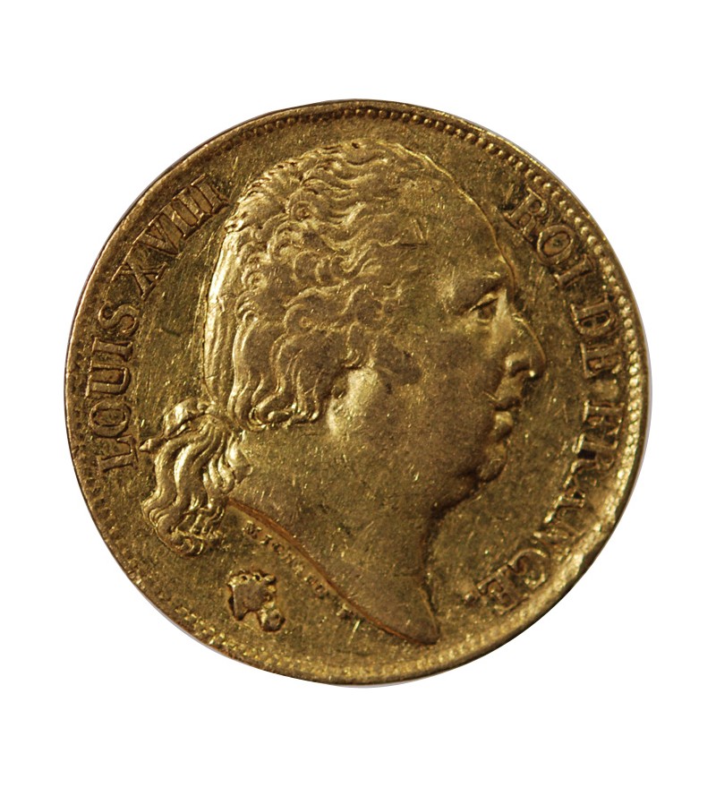 LOUIS XVIII - 20 FRANCS OR 1820 T NANTES