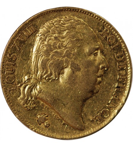 LOUIS XVIII - 20 FRANCS OR 1820 T NANTES