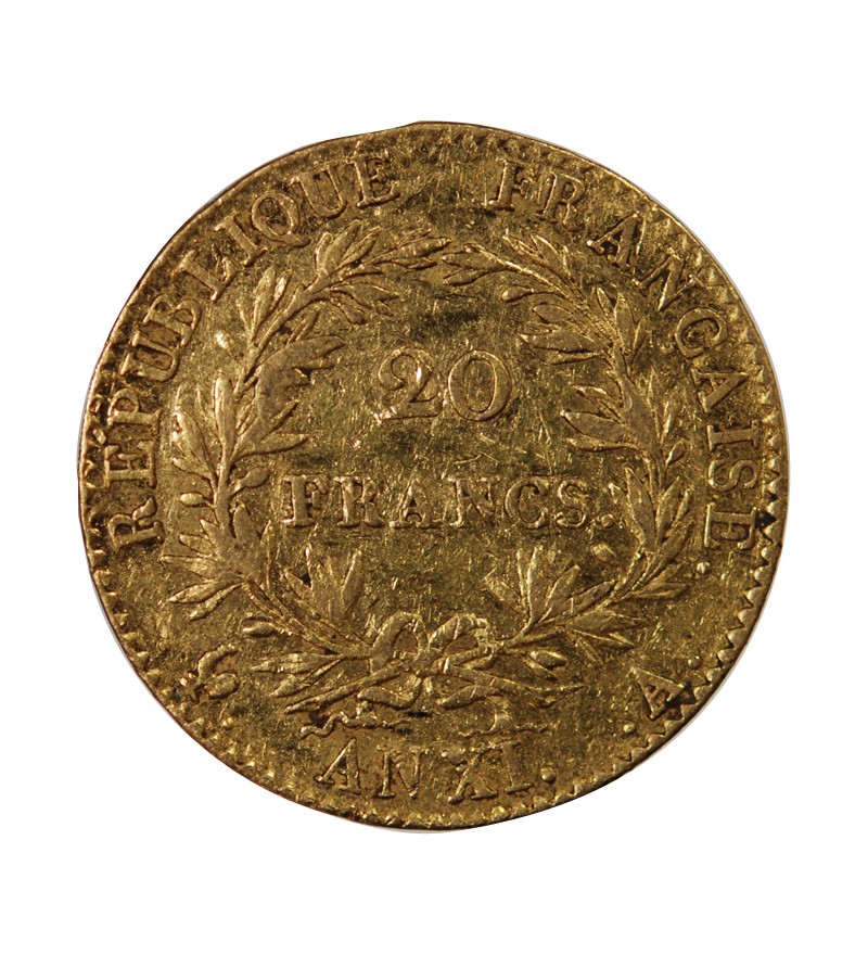 BONAPARTE 1er CONSUL﻿ - 20 FRANCS OR AN XI A PARIS﻿