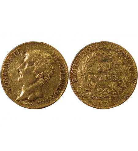 BONAPARTE 1er CONSUL﻿ - 20 FRANCS OR AN XI A PARIS﻿
