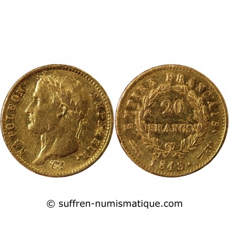 NAPOLEON Ier - 20 FRANCS OR 1813 UTRECHT