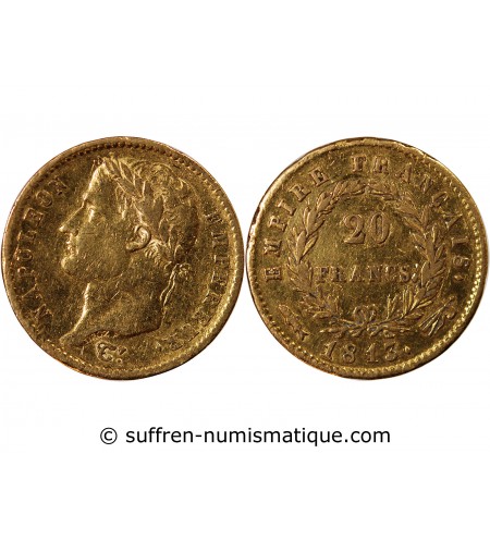 NAPOLEON Ier - 20 FRANCS OR 1813 UTRECHT