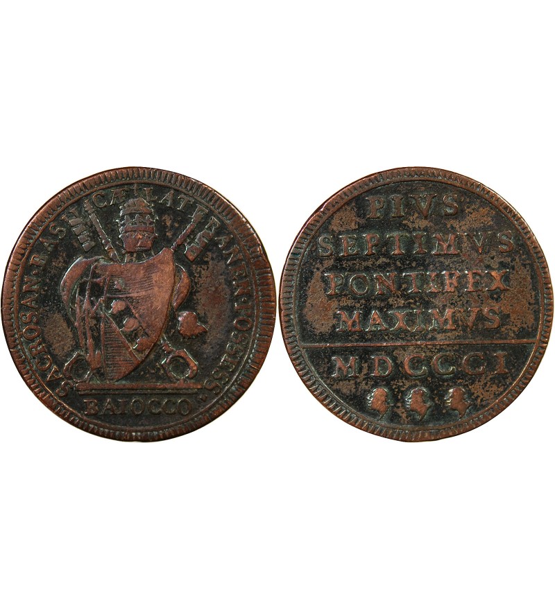 VATICAN, PIE VII - BAIOCCO 1801