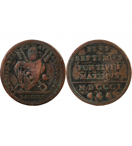VATICAN, PIE VII - BAIOCCO 1801